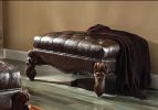 Majestic Ottoman, 2 Tone Dark Brown & Cherry Oak