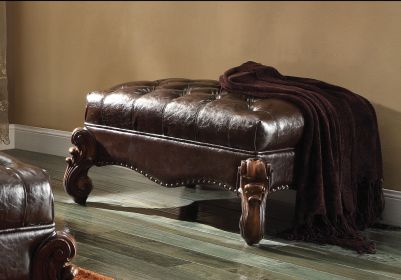 Majestic Ottoman, 2 Tone Dark Brown & Cherry Oak