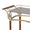 Alluring Serving Cart, Golden Plated & Clear Glass