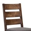 Wooden Ladder Back Dining Chair, Gray & Brown, Set of 2