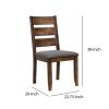 Wooden Ladder Back Dining Chair, Gray & Brown, Set of 2
