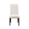 Chic Wooden Dining Side Chair, Beige, Set of 2