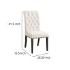 Chic Wooden Dining Side Chair, Beige, Set of 2