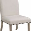 Rolled Back Parson Dining Chair, Beige, Set of 2