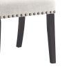 Wooden Dining Side Chair, Cream & Black, Set of 2