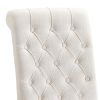 Wooden Dining Side Chair, Cream & Black, Set of 2