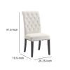 Wooden Dining Side Chair, Cream & Black, Set of 2