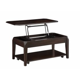 Sturdy Rectangular Lift Top Coffee Table, Brown
