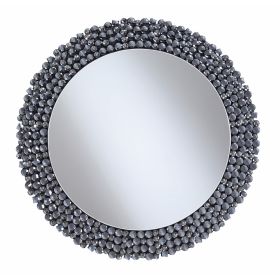 Beautifully Designed Round Contemporary Wall Mirror, Silver