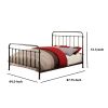 Metal Queen Size Platform Bed with Headboard & Footboard, Deep Bronze