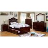 Wooden 5 Drawers Chest, Dark Walnut  Brown