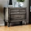 Finely Designed Wooden Night stand with drawers, gray