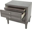 Finely Designed Wooden Night stand with drawers, gray