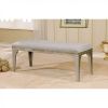 Wooden Bench With Comfy Cushioned Seat Gray