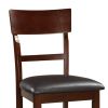 Wooden Counter Height Chair, Dark Brown, Set of 2