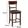 Wooden Counter Height Chair, Dark Brown, Set of 2