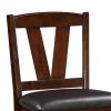 Rubber Wood Counter Height Armless Chair, Dark Walnut brown, Set of 2