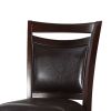Classic Wooden Armless High Chair, Brown & Black, Set of 2
