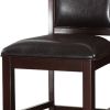 Classic Wooden Armless High Chair, Brown & Black, Set of 2