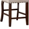 Rubber Wood High chair With Studded Trim, Cream & Cherry Brown, Set of 2