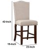 Rubber Wood High chair With Studded Trim, Cream & Cherry Brown, Set of 2