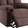 Plush Cushioned Recliner With Tufted Back And Roll Arms In Brown