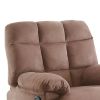 Plush Cushioned Recliner With Tufted Back And Roll Arms In Saddle Brown