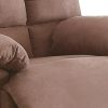 Plush Cushioned Recliner With Tufted Back And Roll Arms In Saddle Brown