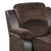 Polyurethane Rocker Recliner In Choco Suede Brown