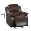 Polyurethane Rocker Recliner In Choco Suede Brown