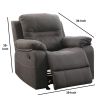Leatherette Rocker Recliner In Gray