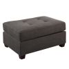 Cocktail Ottoman In Dark Gray Dorris Fabric