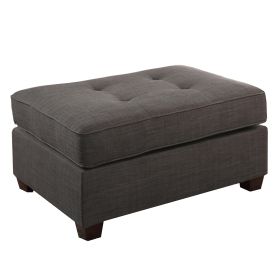 Cocktail Ottoman In Dark Gray Dorris Fabric