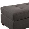 Cocktail Ottoman In Dark Gray Dorris Fabric