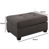 Cocktail Ottoman In Dark Gray Dorris Fabric