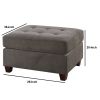 Cocktail Ottoman In Charcoal Gray Waffle Suede Fabric