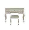 Cherub Vanity Set Featuring Stool And Mirror Silver