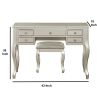 Cherub Vanity Set Featuring Stool And Mirror Silver