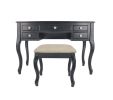 Cherub Vanity Set Featuring Stool And Mirror Black