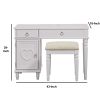Seraph Vanity Set Featuring Stool And Mirror White