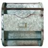 Benzara BM167291 Galvanized Metal Bathroom Caddy with Label Slot, Gray
