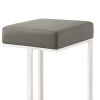 31 Inch Modern Bar Stool, Vegan Faux Leather, Backless, Chrome, Silver