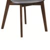 Quaint Dining Side Chair with curved Back, Brown & Black, Set of 2