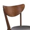 Quaint Dining Side Chair with curved Back, Brown & Black, Set of 2