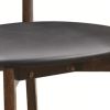 Quaint Dining Side Chair with curved Back, Brown & Black, Set of 2