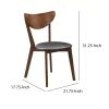 Quaint Dining Side Chair with curved Back, Brown & Black, Set of 2