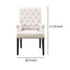 William Parson Side Dining Chair, Beige & Smokey Black