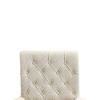 Diamond Tufted Upholstered Dining Chair, Cream & Smokey Black