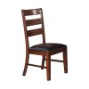 Solid Wood Side Chairs With Ladder Back Set Of 2 Brown