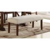 Rubber Wood Bench With Nail trim head design Brown and Cream